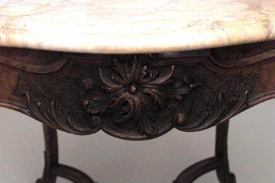 French Louis XV End Table with Marble Top