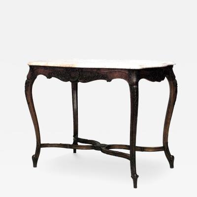 French Louis XV End Table with Marble Top