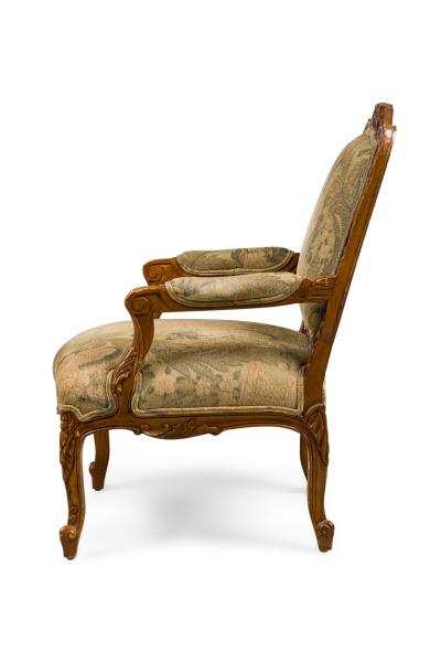 French Louis XV Floral Upholstered Armchair