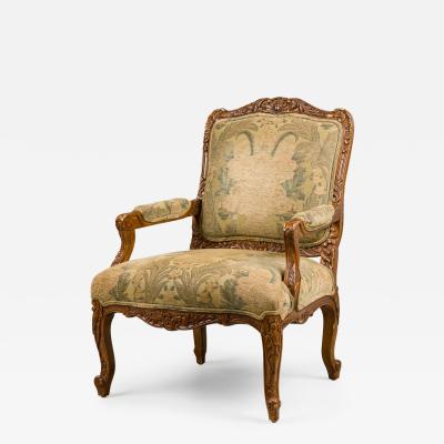 French Louis XV Floral Upholstered Armchair