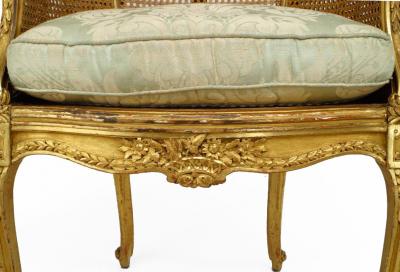 French Louis XV Gilt Berga Arm Chair