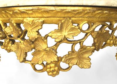French Louis XV Gilt Floral Console Table