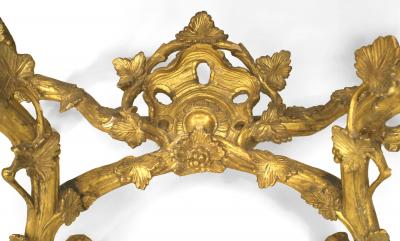 French Louis XV Gilt Floral Console Table