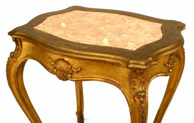French Louis XV Gilt and Marble End Table