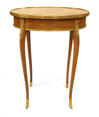 French Louis XV Kingwood Parquetry End Table