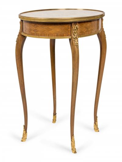 French Louis XV Kingwood Parquetry End Table