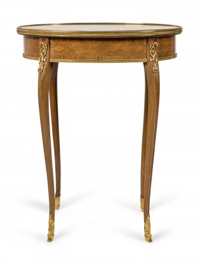 French Louis XV Kingwood Parquetry End Table