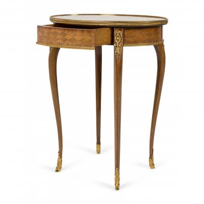 French Louis XV Kingwood Parquetry End Table