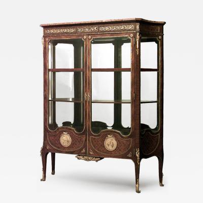 French Louis XV Kingwood Vitrine Cabinet