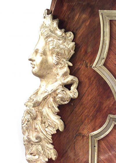 French Louis XV Kingwood and Green Leather Kneehole Desk