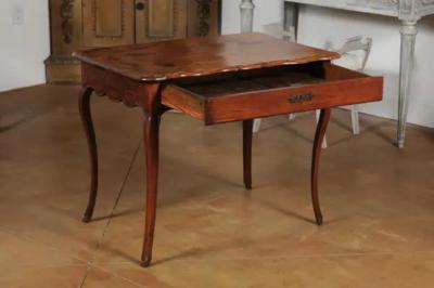 French Louis XV Late 18th Century Cherry Table with Drawer from the Rh ne Valley