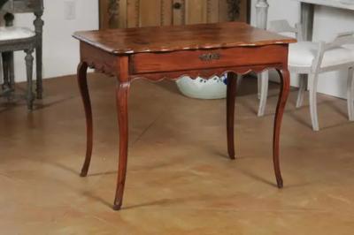 French Louis XV Late 18th Century Cherry Table with Drawer from the Rh ne Valley