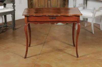 French Louis XV Late 18th Century Cherry Table with Drawer from the Rh ne Valley
