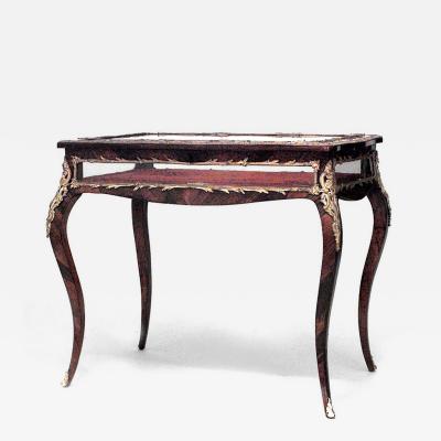French Louis XV Mahogany Vitrine Table