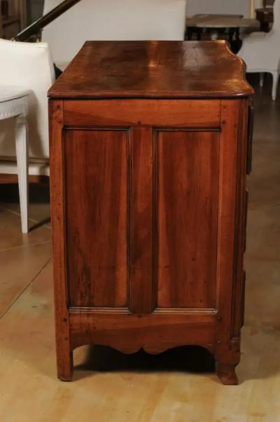 French Louis XV Period 1730s Walnut Three Drawer Commode from Lyon with Foliage