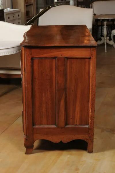 French Louis XV Period 1730s Walnut Three Drawer Commode from Lyon with Foliage
