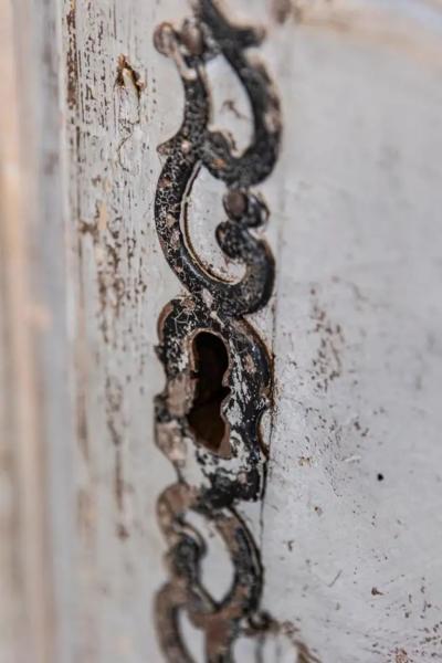 French Louis XV Period 1750s Blue Gray Painted and Carved Wooden Double Doors
