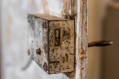 French Louis XV Period 1750s Blue Gray Painted and Carved Wooden Double Doors