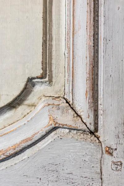 French Louis XV Period 1750s Blue Gray Painted and Carved Wooden Double Doors