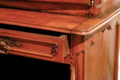 French Louis XV Period 1750s Cherry Buffet Deux Corps with C Scroll Motifs