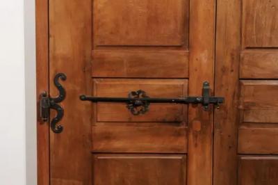 French Louis XV Period 1750s Walnut Communication Doors with Iron Hardware