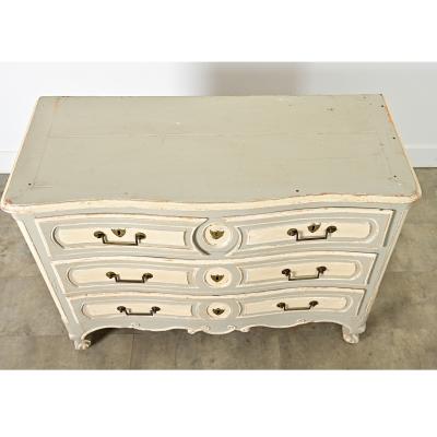 French Louis XV Period 18th Century Hand Carved Painted Commode