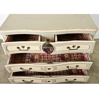 French Louis XV Period 18th Century Hand Carved Painted Commode