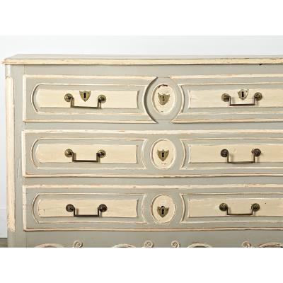 French Louis XV Period 18th Century Hand Carved Painted Commode