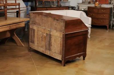 French Louis XV Period 18th Century Walnut Slant Front Secretary and Buffet