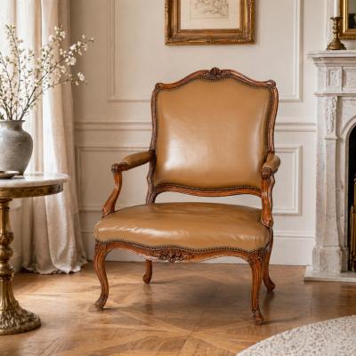 French Louis XV Period Carved Arm Chair Fauteuil circa late 18th century