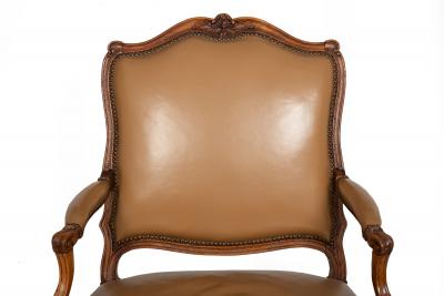 French Louis XV Period Carved Arm Chair Fauteuil circa late 18th century
