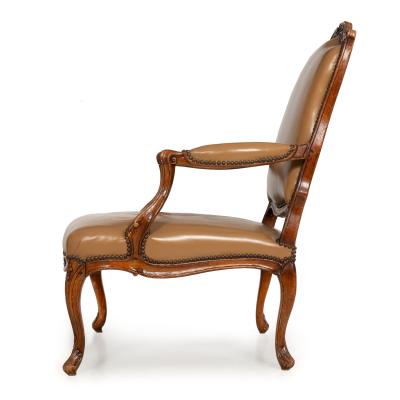 French Louis XV Period Carved Arm Chair Fauteuil circa late 18th century