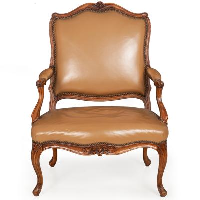 French Louis XV Period Carved Arm Chair Fauteuil circa late 18th century