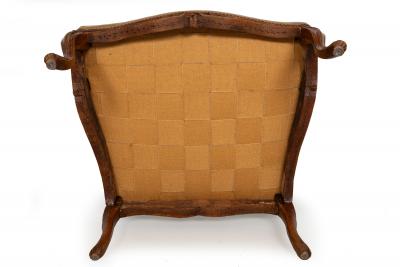 French Louis XV Period Carved Arm Chair Fauteuil circa late 18th century