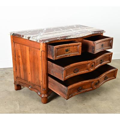 French Louis XV Period Commode with Original Hand Cut Marble Top