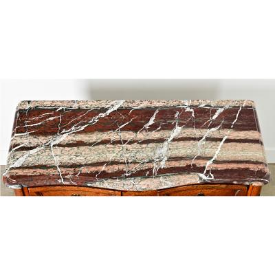 French Louis XV Period Commode with Original Hand Cut Marble Top