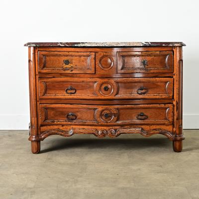 French Louis XV Period Commode with Original Hand Cut Marble Top