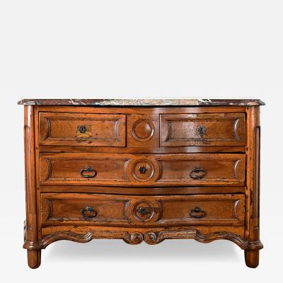 French Louis XV Period Commode with Original Hand Cut Marble Top