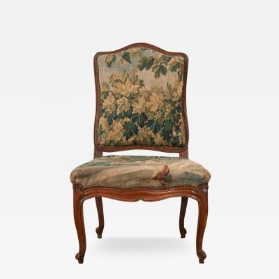 Handsome Louis XV Carved Walnut Fauteuil, Circa 1750, Upholstered In Faux  Shagreen And Linen.