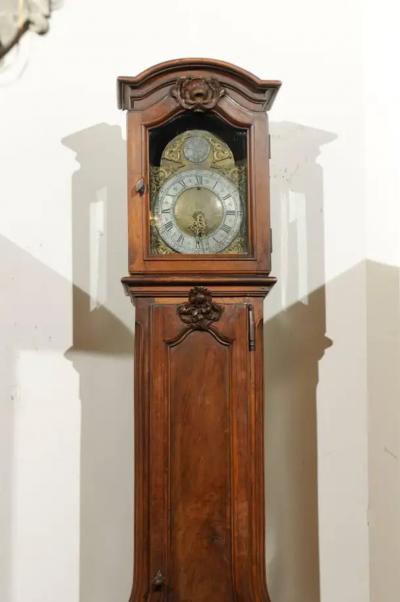 French Louis XV Period Walnut Longcase Clock from the Rh ne Valley circa 1760