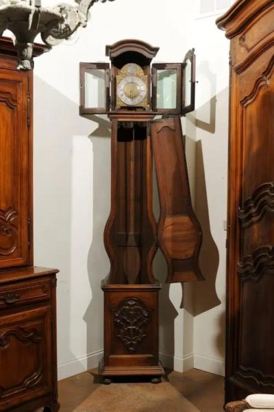 French Louis XV Period Walnut Longcase Clock from the Rh ne Valley circa 1760