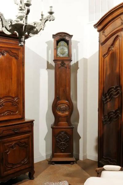 French Louis XV Period Walnut Longcase Clock from the Rh ne Valley circa 1760