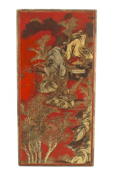 French Louis XV Red Lacquered Chinoiserie Coffee Table