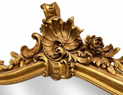 French Louis XV Revival Giltwood Mirror Late 19th Century