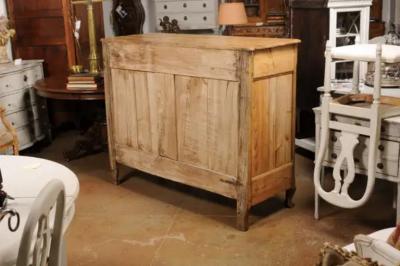 French Louis XV Style 1880s Wooden Buffet with Carved Apron and Molded Doors