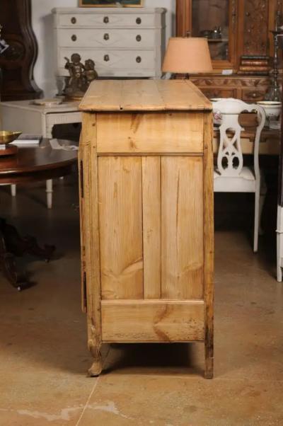 French Louis XV Style 1880s Wooden Buffet with Carved Apron and Molded Doors
