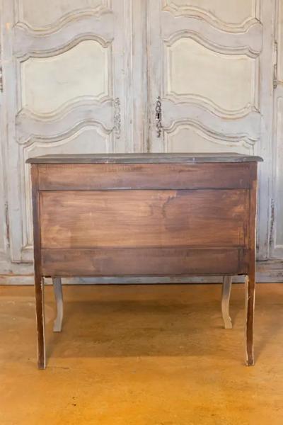 French Louis XV Style 1910s Grey Painted Commode with Bronze Rococo Hardware