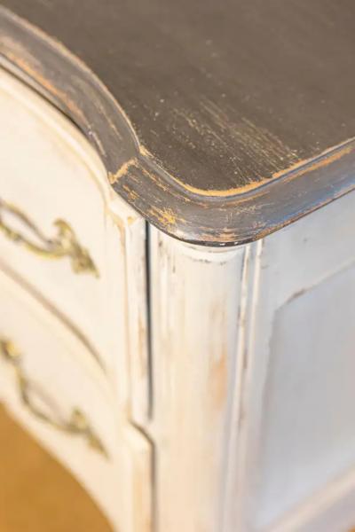 French Louis XV Style 1910s Grey Painted Commode with Bronze Rococo Hardware