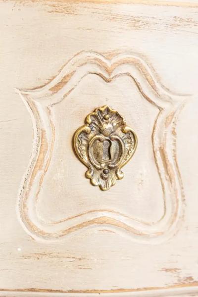 French Louis XV Style 1910s Grey Painted Commode with Bronze Rococo Hardware