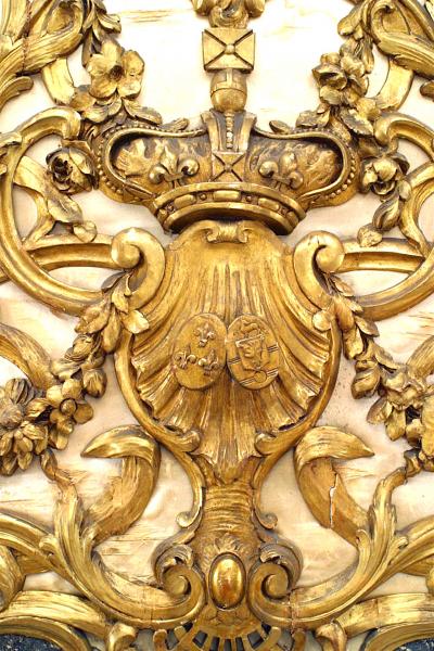 French Louis XV Style 19th Cent Carved Gilt 3 Fold Screen